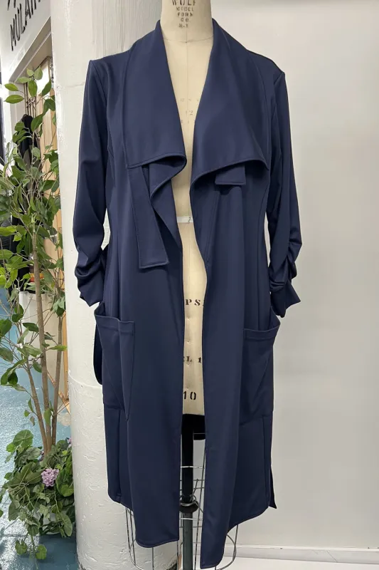 RESALE - Maude Wrap Jacket - 1X/2X - Navy - RE520 sold by Anne Mulaire