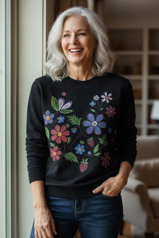 Berry Premium Bamboo Crewneck made by Anne Mulaire