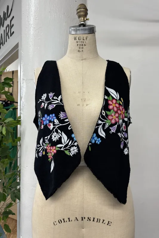 RESALE - Louis Cotton Vest - Black - S - RE611 made by Anne Mulaire