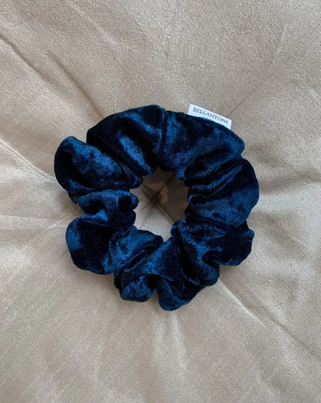 Reclaimed Crushed Velvet Scrunchie – Royal Blue sold by BELLANTONI