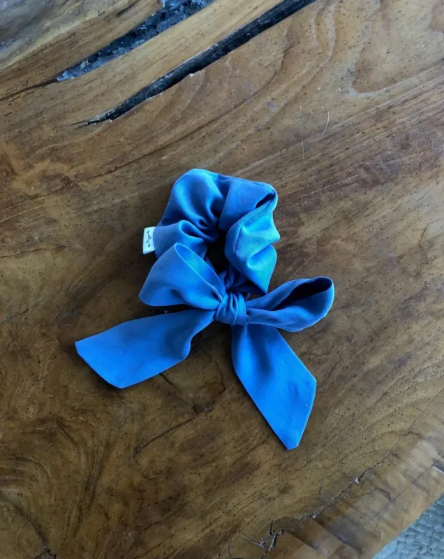Recycled Tencel Bow Scrunchie - Celeste sold by BELLANTONI