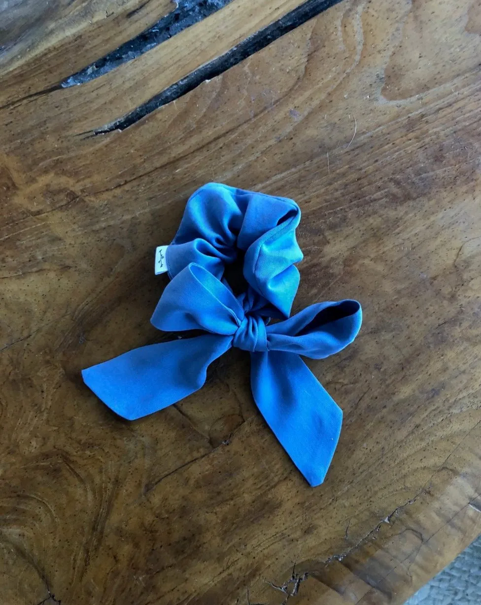 Recycled Tencel Bow Scrunchie - Celeste sold by BELLANTONI