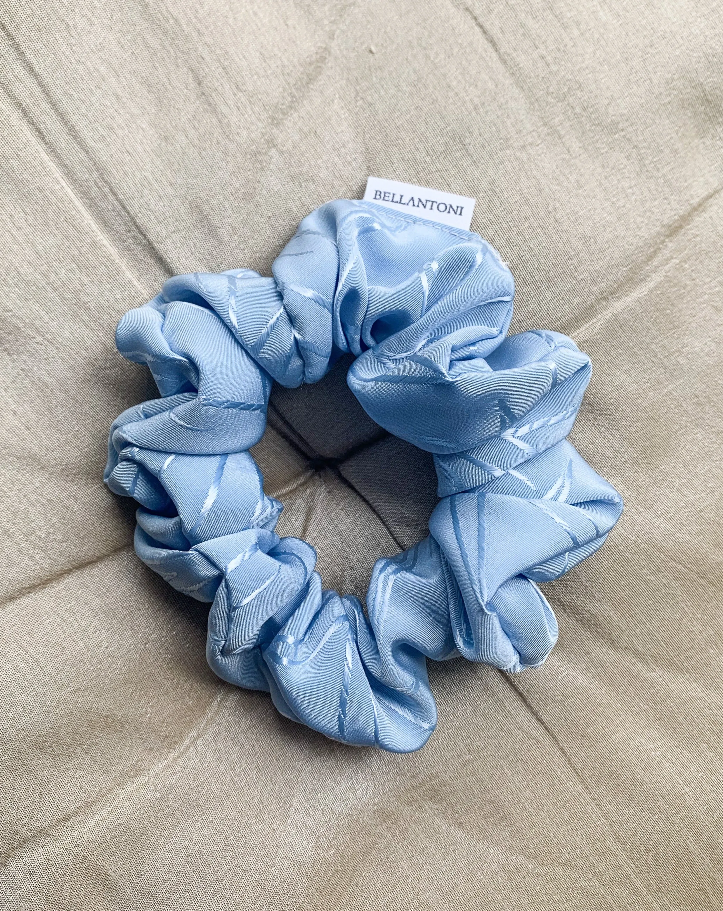 Recycled Woven Scrunchie - Frozen Blue Floral sold by BELLANTONI product image thumbnail 2