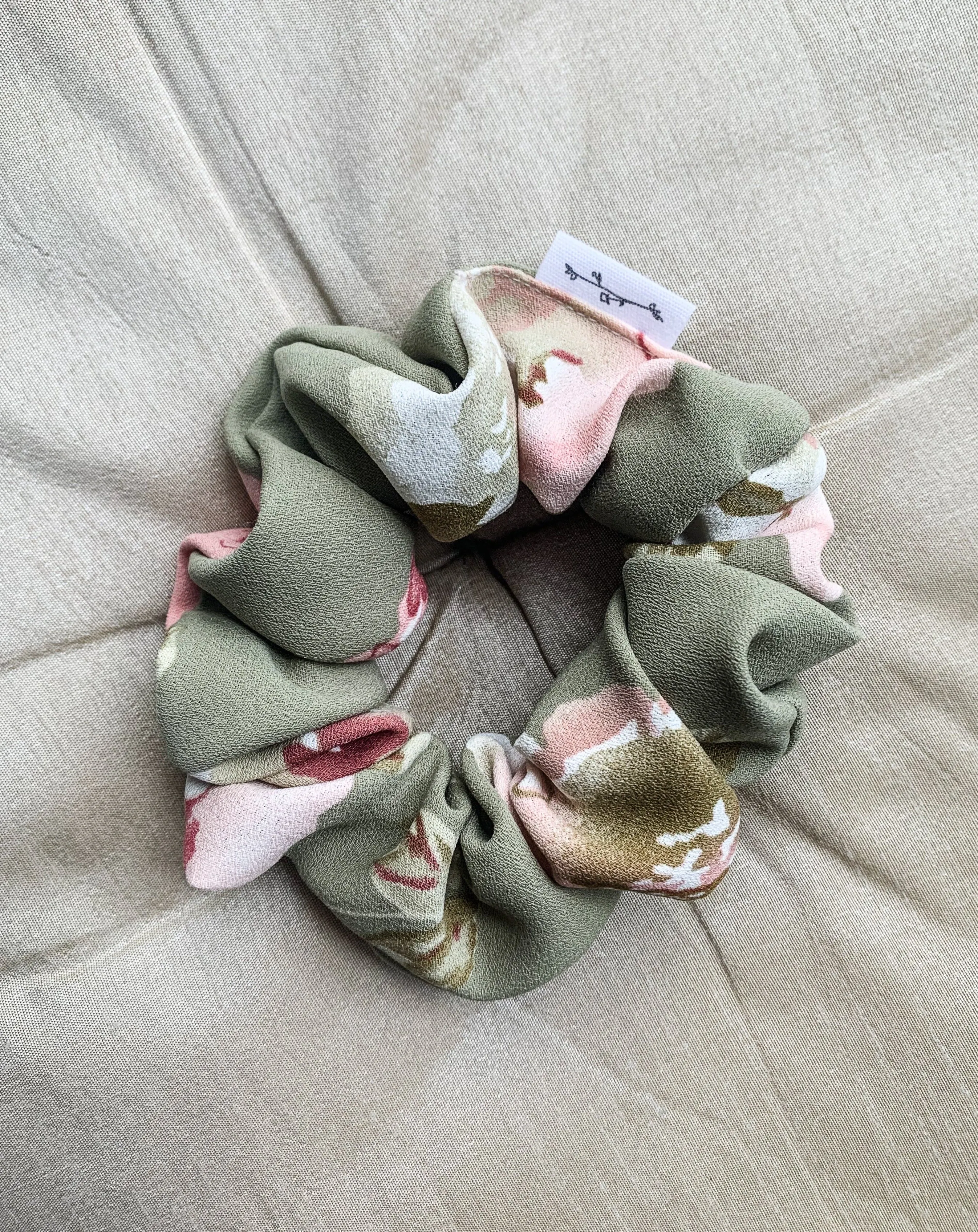 Recycled Woven Scrunchie - Floral Green sold by BELLANTONI product image thumbnail 3