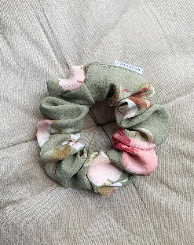Recycled Woven Scrunchie - Floral Green sold by BELLANTONI