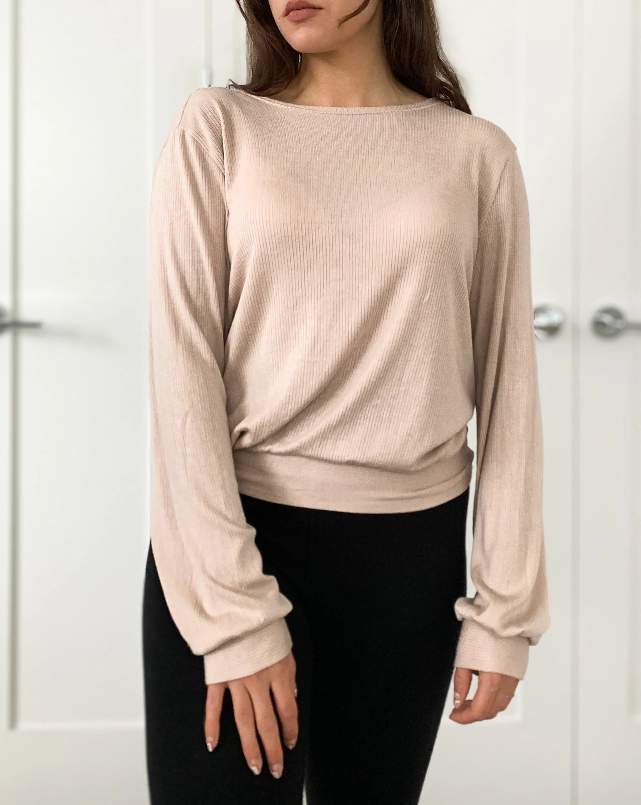 Tencel ™ Ribbed Reversible Top - Eggnog sold by BELLANTONI product image thumbnail 2