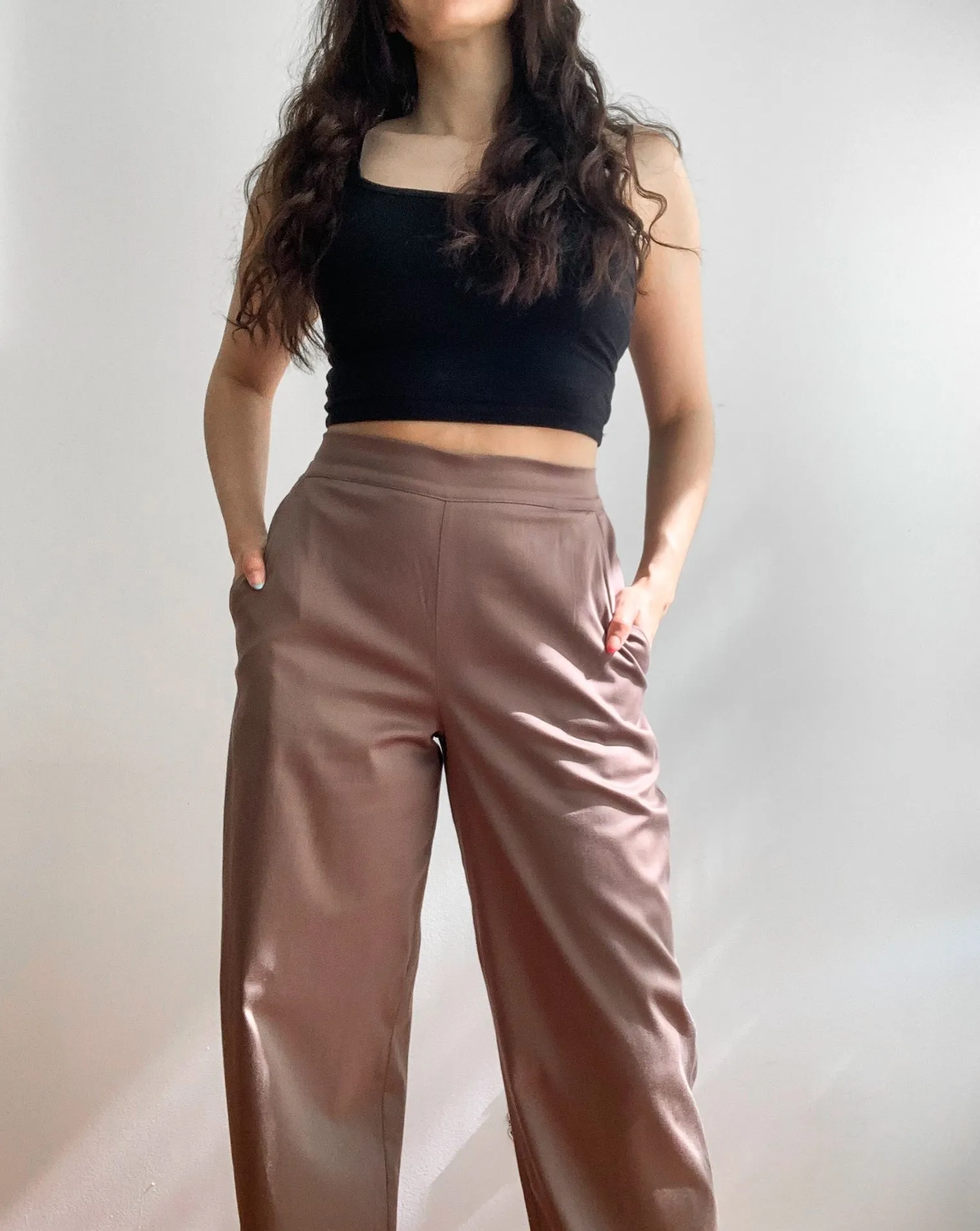Tencel™ Organic Cotton Sateen Trousers - Cafe sold by BELLANTONI