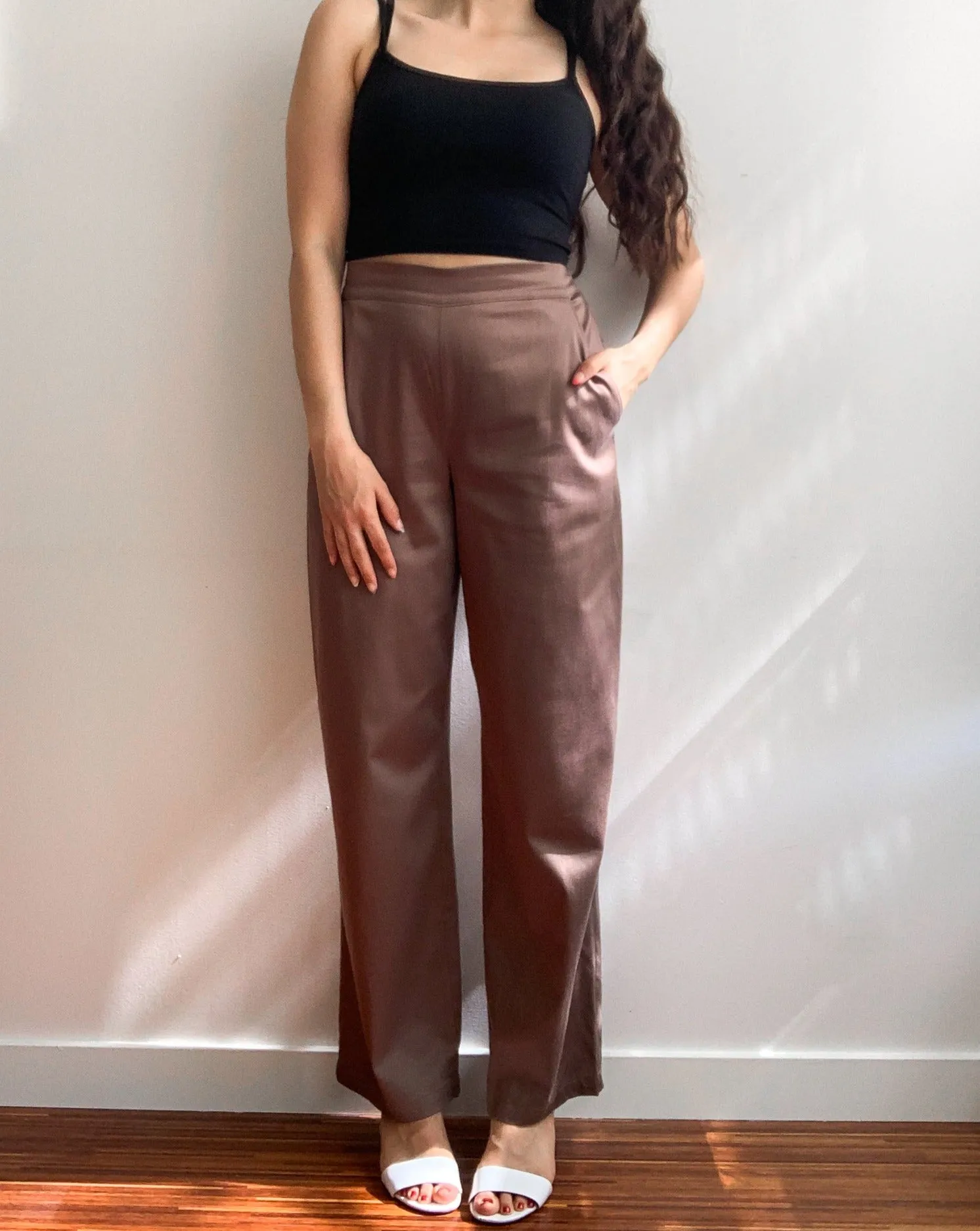 Tencel™ Organic Cotton Sateen Trousers - Cafe sold by BELLANTONI product image thumbnail 4