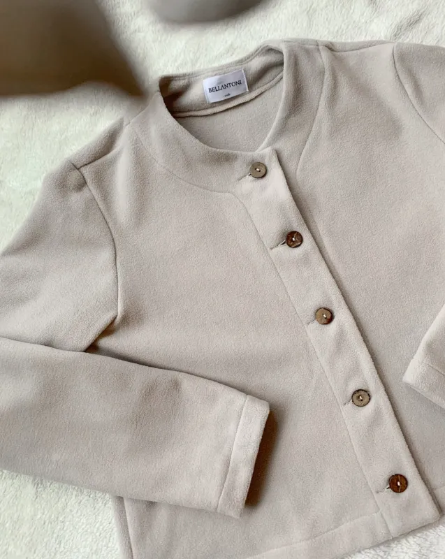 Recycled Fleece Cardigan - Oat sold by BELLANTONI