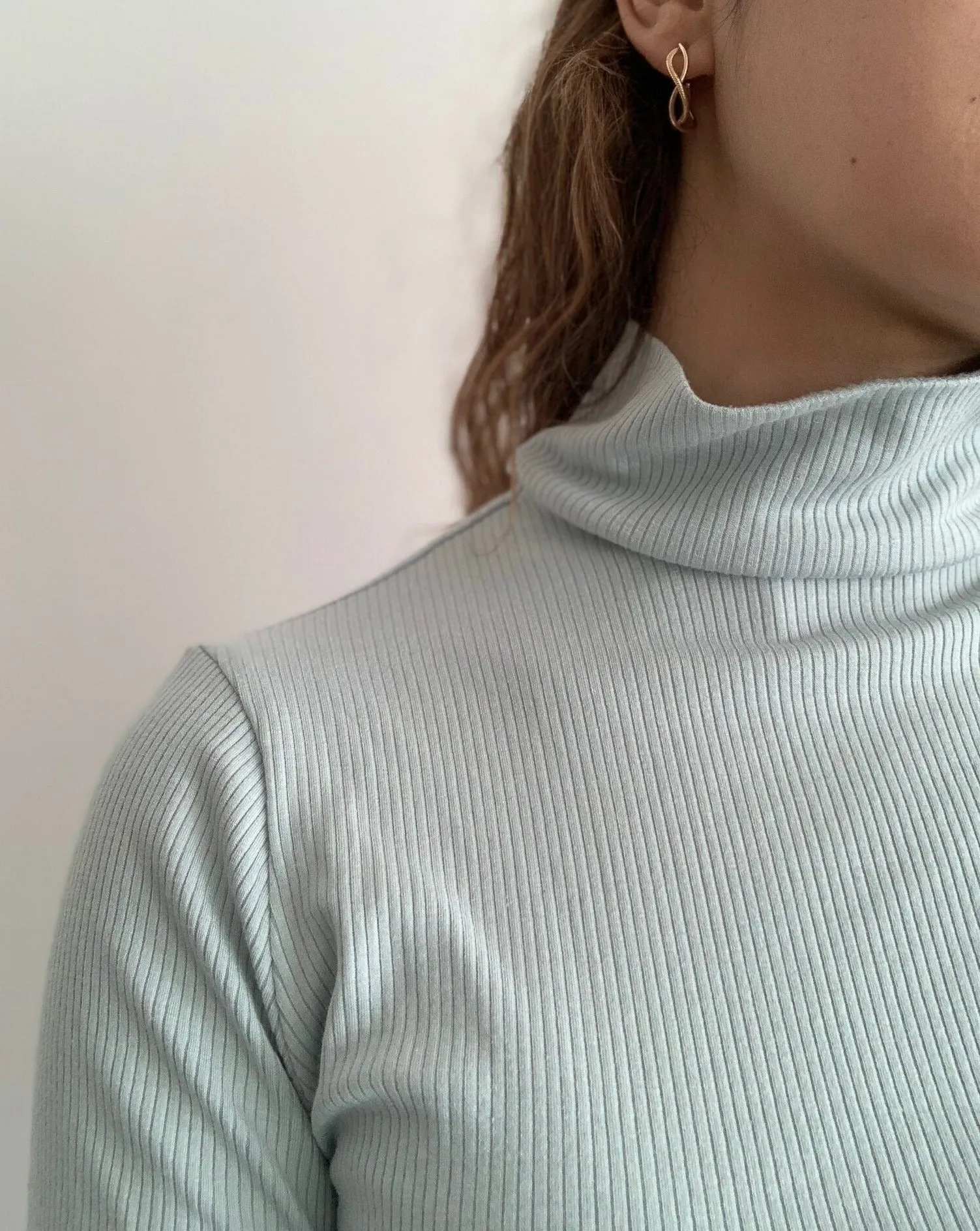 Tencel™ Ribbed Longsleeve Turtleneck - Soft Mint sold by BELLANTONI product image thumbnail 3