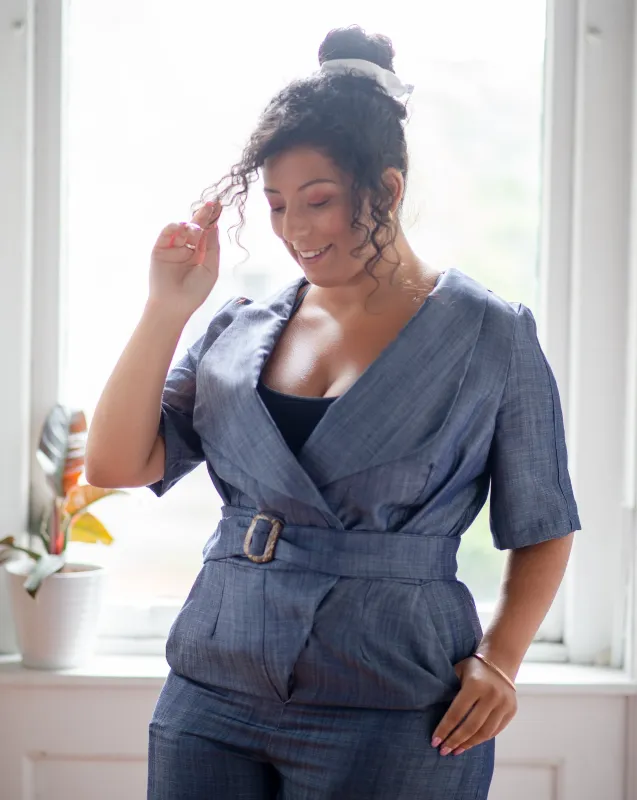 Tencel ™ Ana Pantsuit - Blue Chambray made by BELLANTONI