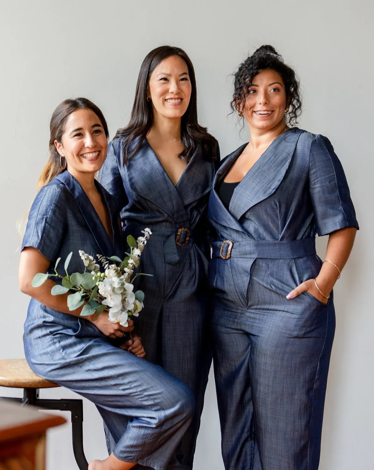 Tencel ™ Ana Pantsuit - Blue Chambray sold by BELLANTONI product image thumbnail 3