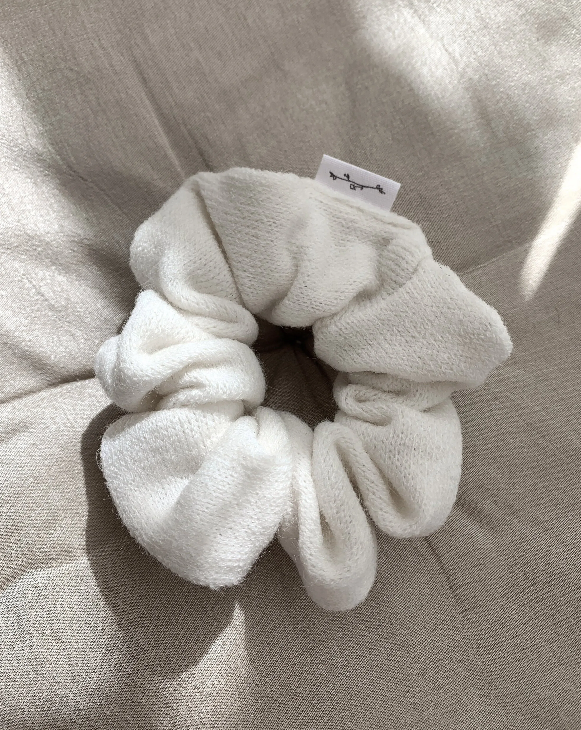 Recycled Sweater Knit Scrunchie - Cream sold by BELLANTONI product image thumbnail 4