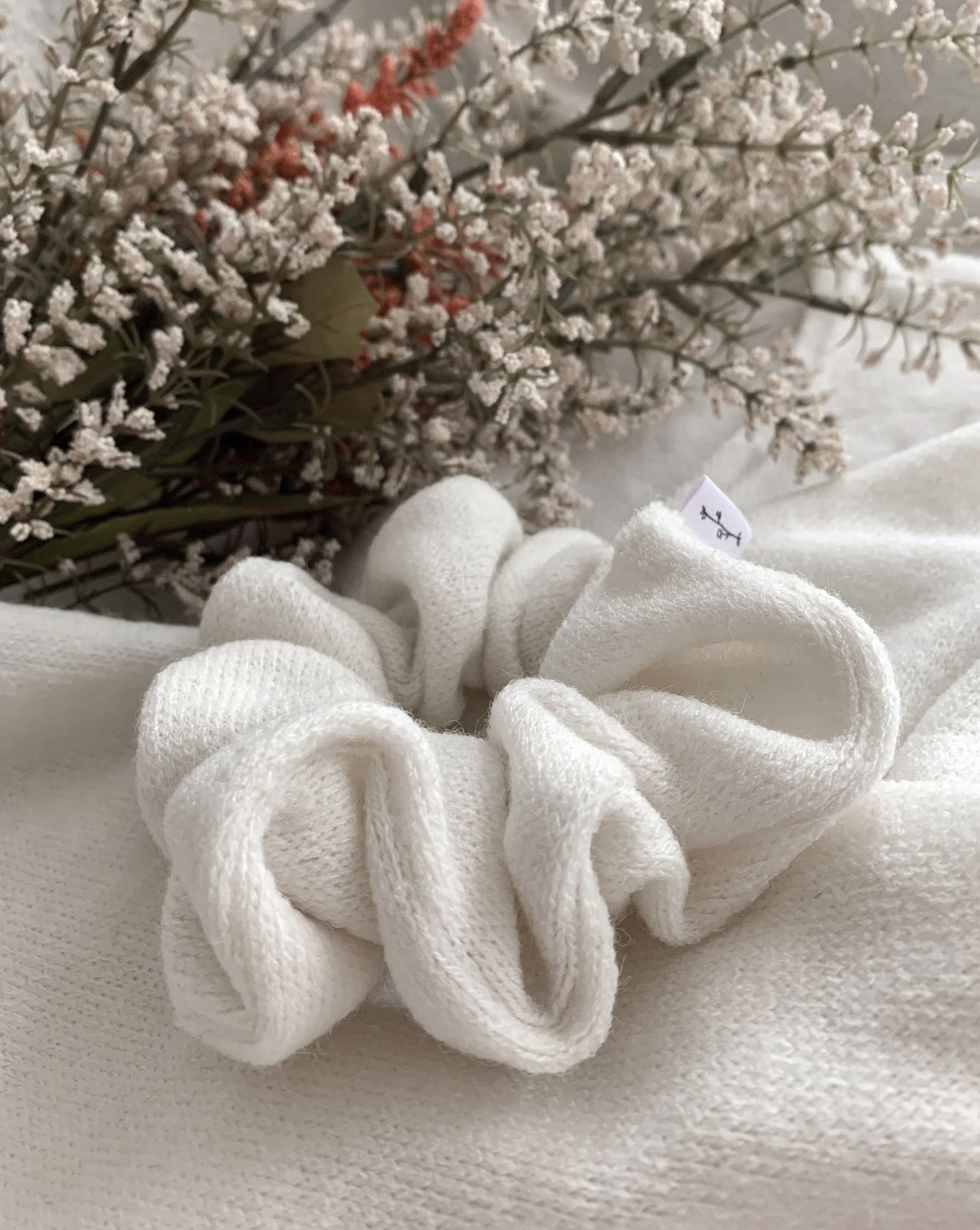 Recycled Sweater Knit Scrunchie - Cream sold by BELLANTONI product image thumbnail 3