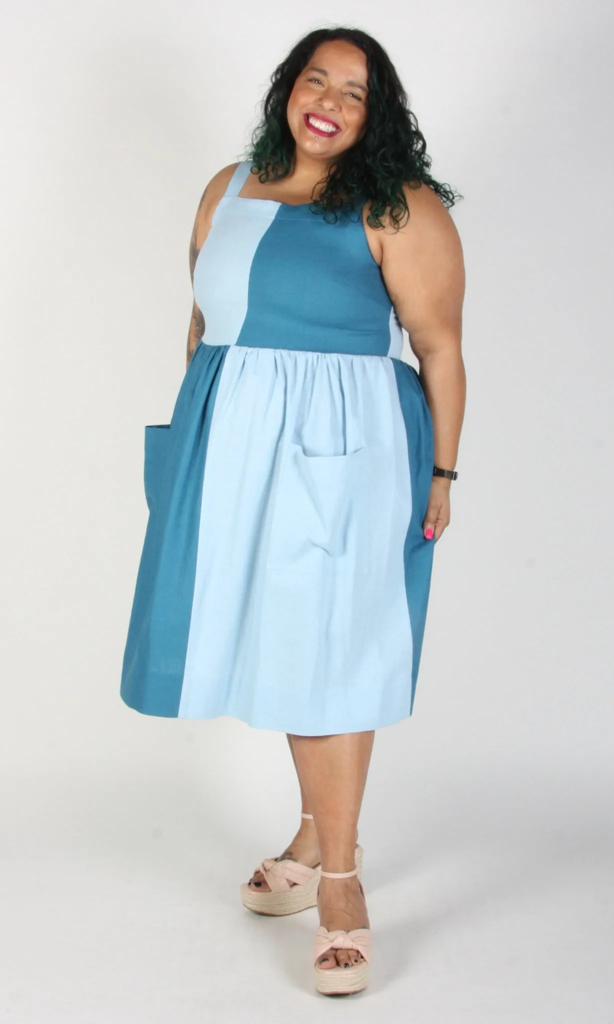 RN908 - S - Timber Doodle Dress - Sea/Sky sold by Birds of North America product image thumbnail 4