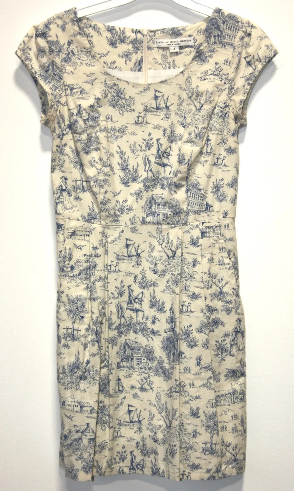 RN820 - 4 - Waterthrush Dress - Cornflower Toile sold by Birds of North America