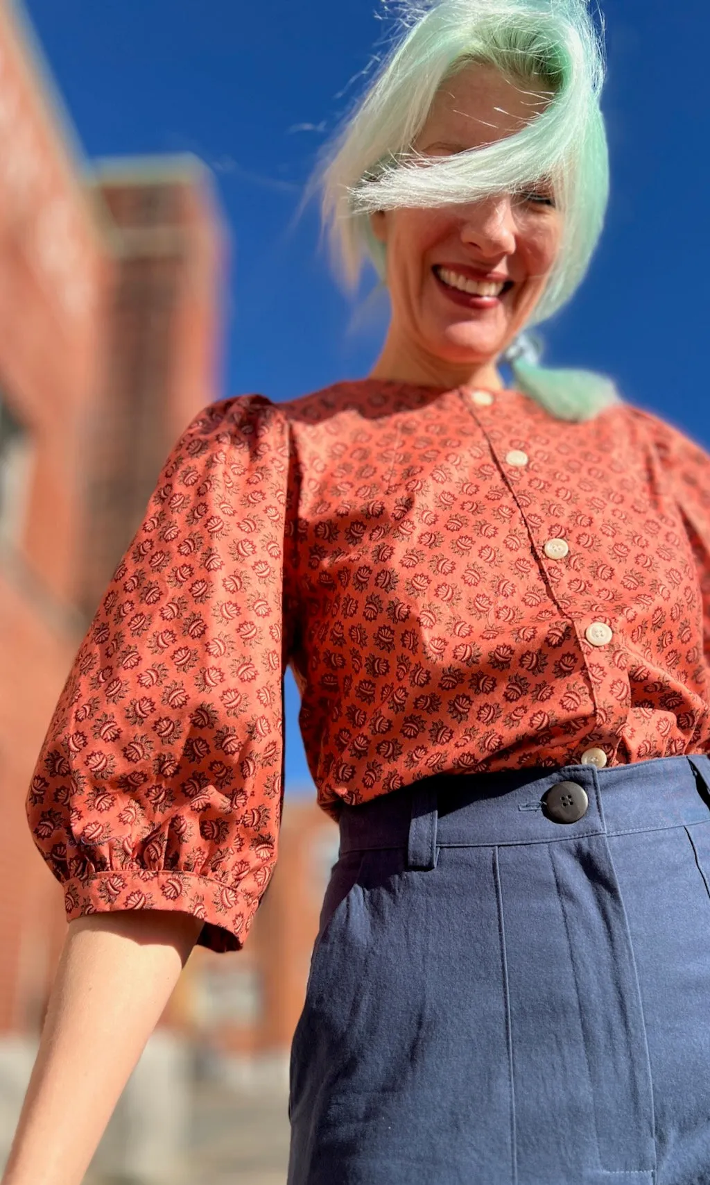 Serin Blouse - Berry Sheaf sold by Birds of North America