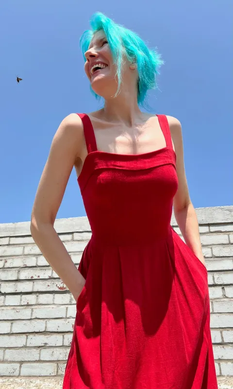 Thornbill Dress - Red made by Birds of North America