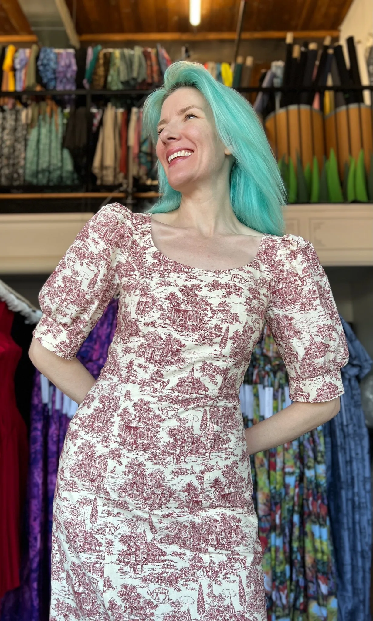 Veery Dress - Brick Village Toile sold by Birds of North America product image thumbnail 2