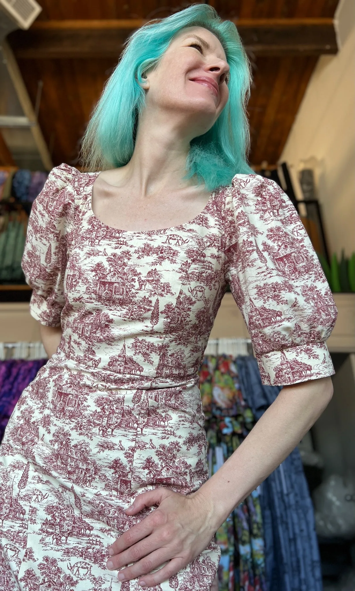 Veery Dress - Brick Village Toile sold by Birds of North America product image thumbnail 4