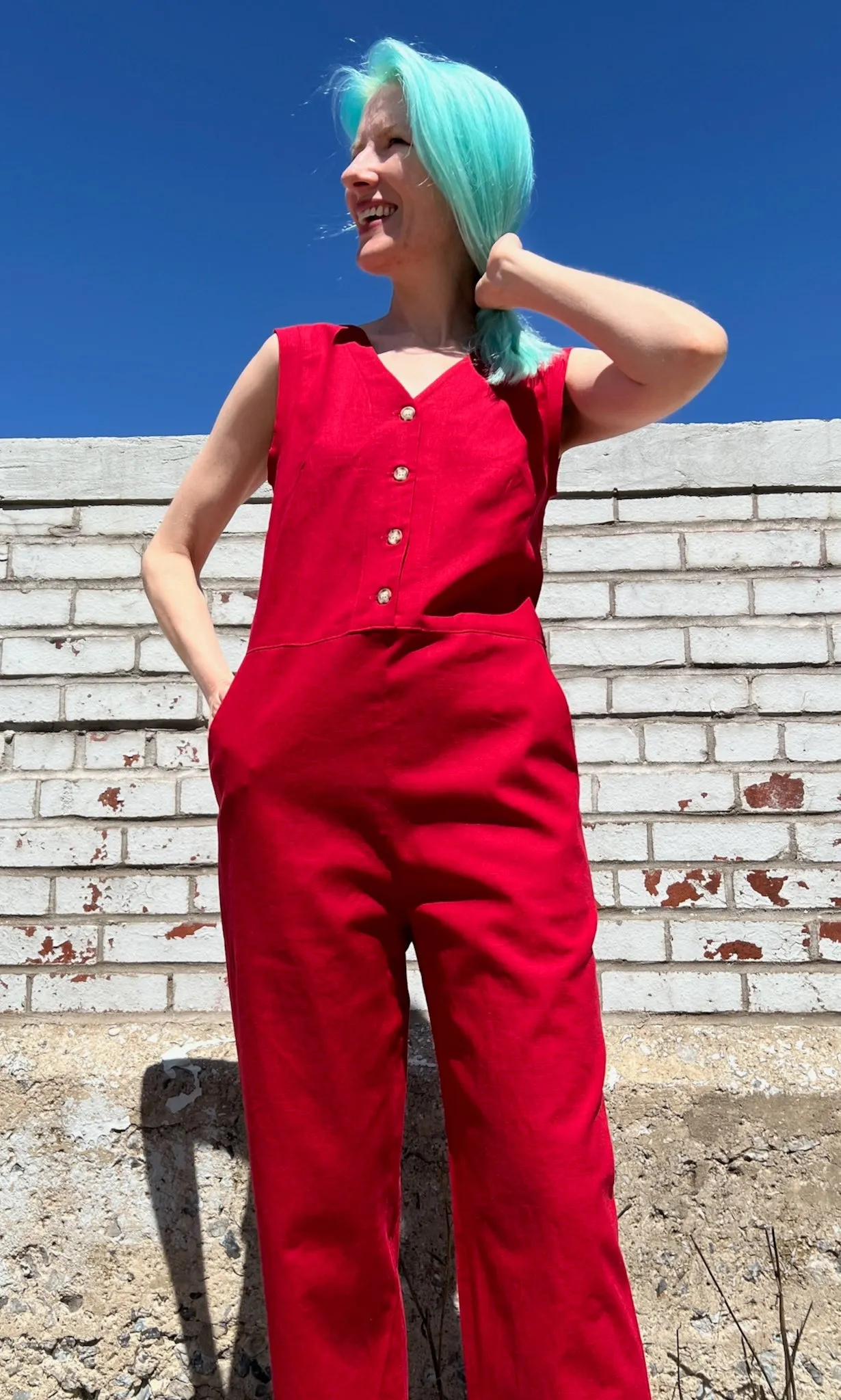 Myna Jumsuit - Red sold by Birds of North America