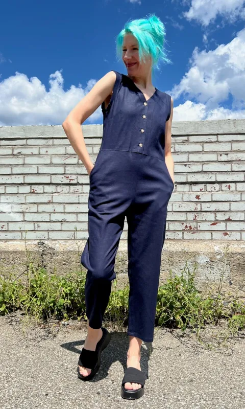 Myna Jumsuit - Navy sold by Birds of North America