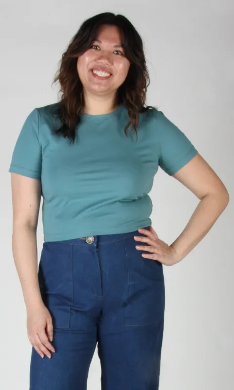 Hazel Grouse Tee - Deco Blue sold by Birds of North America