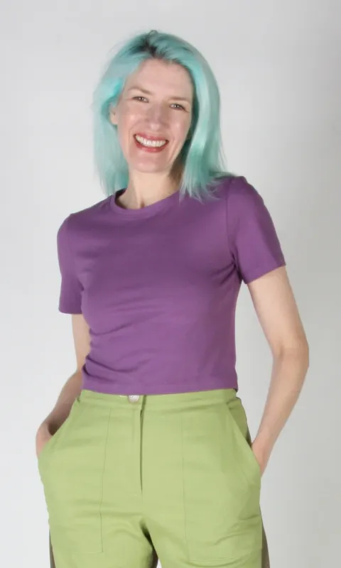 Hazel Grouse Tee - Grape sold by Birds of North America