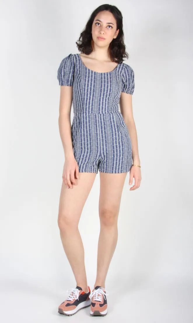 Bufflehead Romper - Blue Eyelet sold by Birds of North America