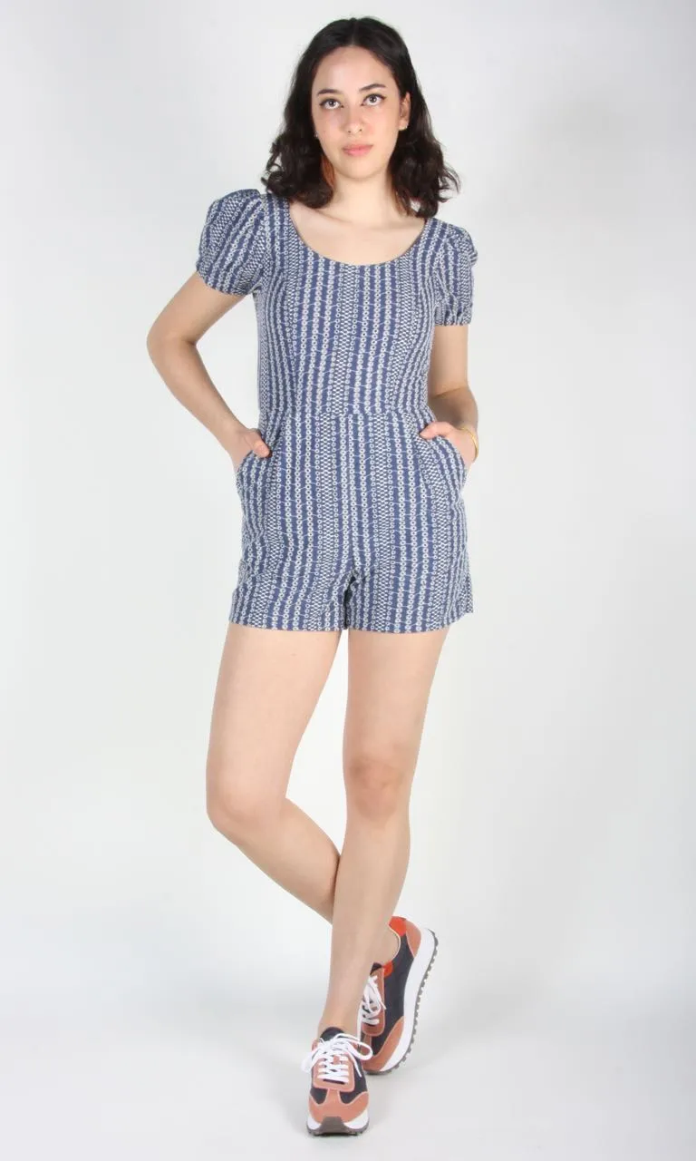 Bufflehead Romper - Blue Eyelet sold by Birds of North America product image thumbnail 2