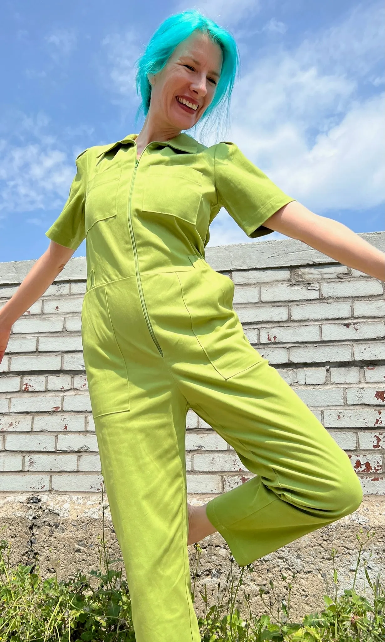 Nonpareil Jumpsuit - Avocado sold by Birds of North America