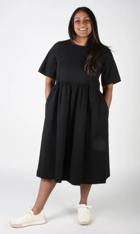 Tiger Shrike Dress - Black made by Birds of North America