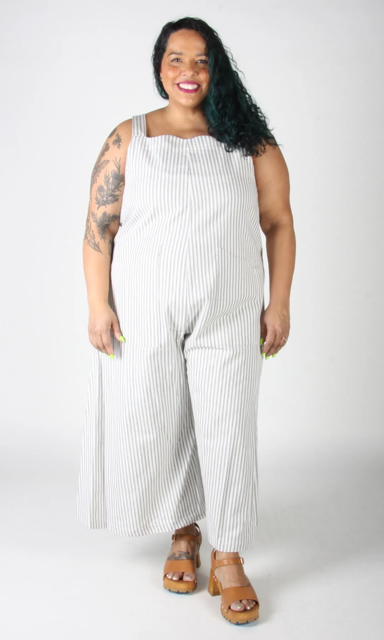 Dusky Greygone Jumpsuit - Ticking Stripe sold by Birds of North America product image thumbnail 3