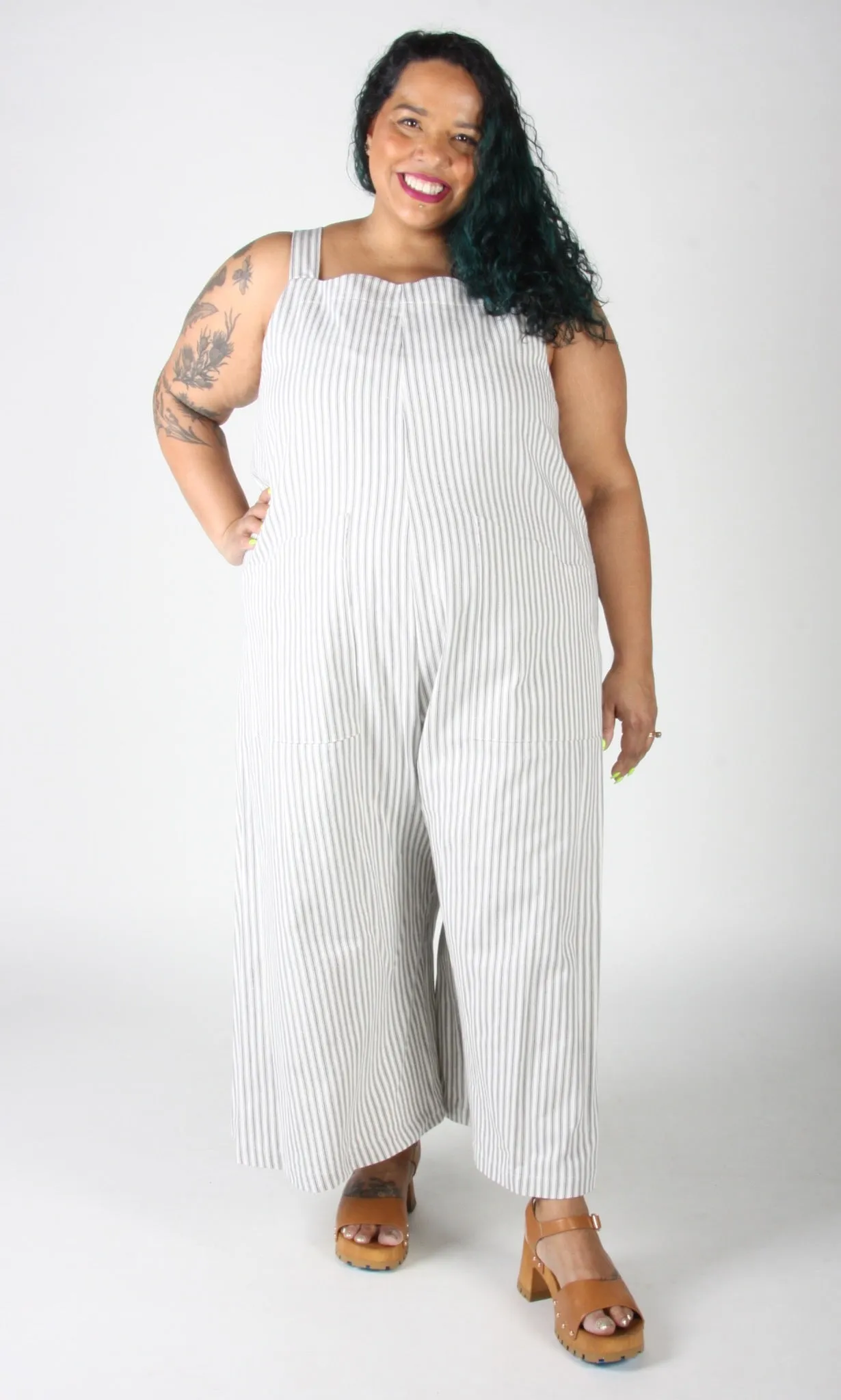 Dusky Greygone Jumpsuit - Ticking Stripe sold by Birds of North America product image thumbnail 2