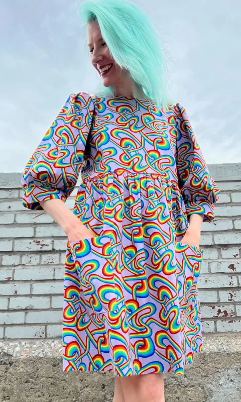 Devil Downhead Dress - Rainbow Tangle made by Birds of North America