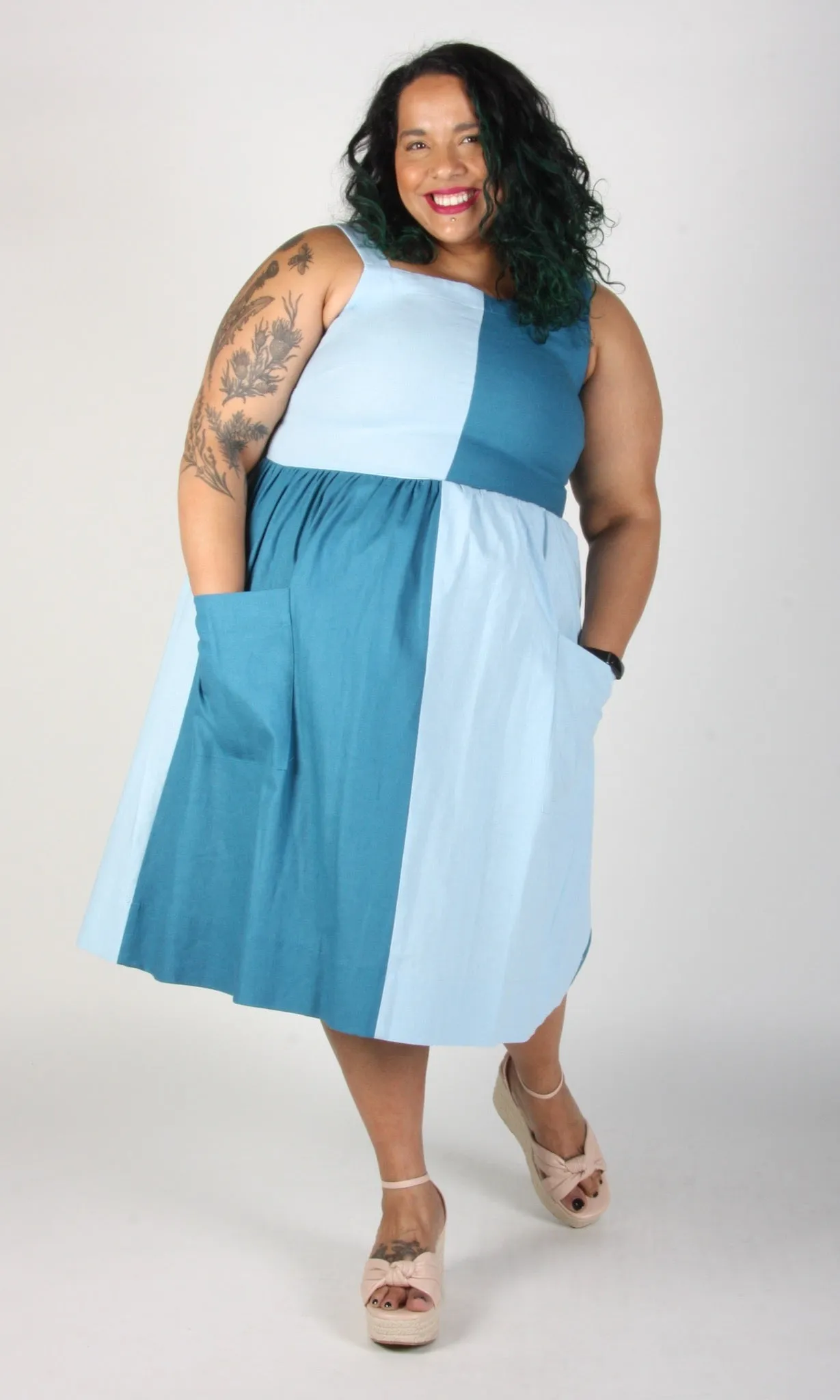 Timber Doodle Dress - Sea and Sky sold by Birds of North America