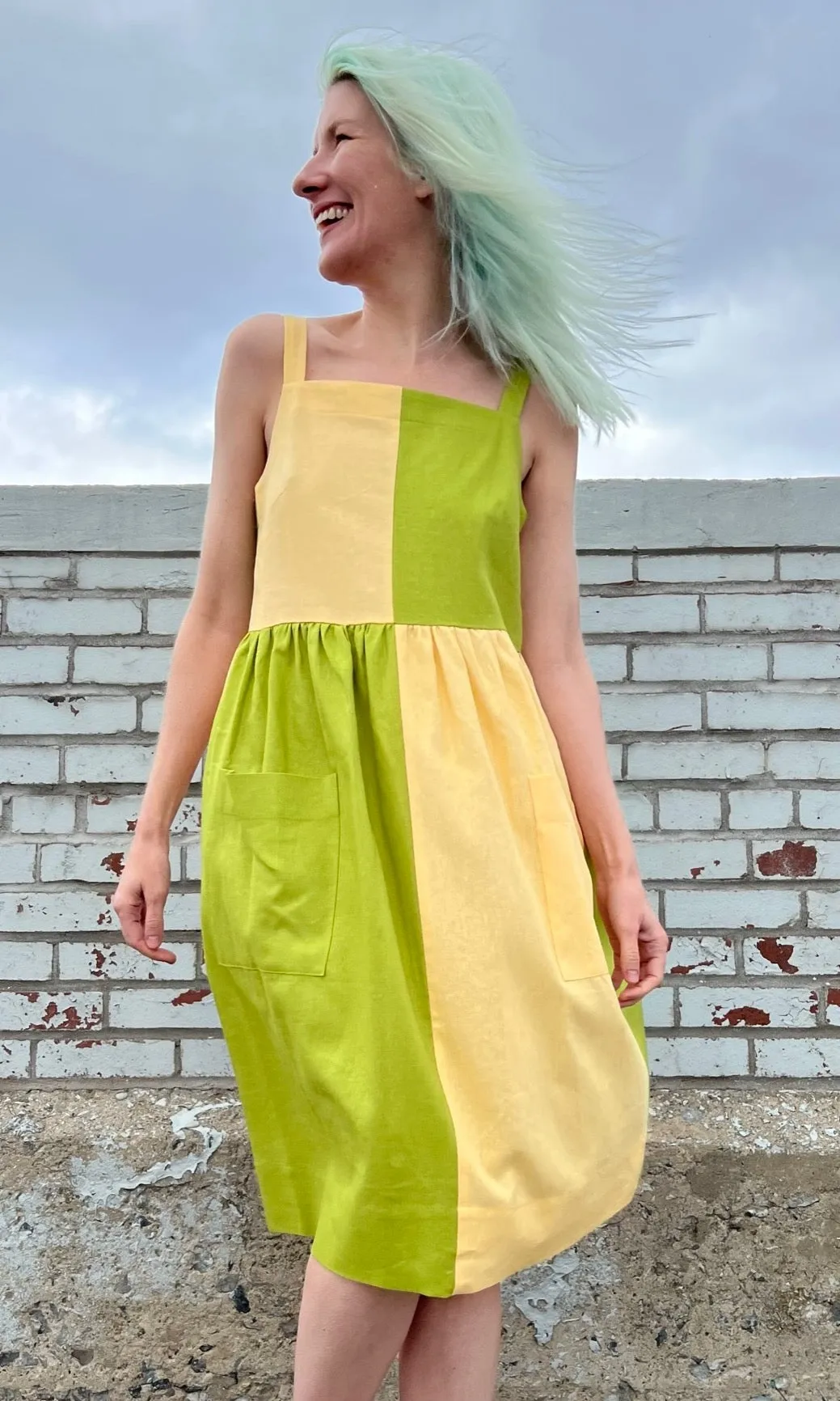 Timber Doodle Dress - Lemon Lime sold by Birds of North America