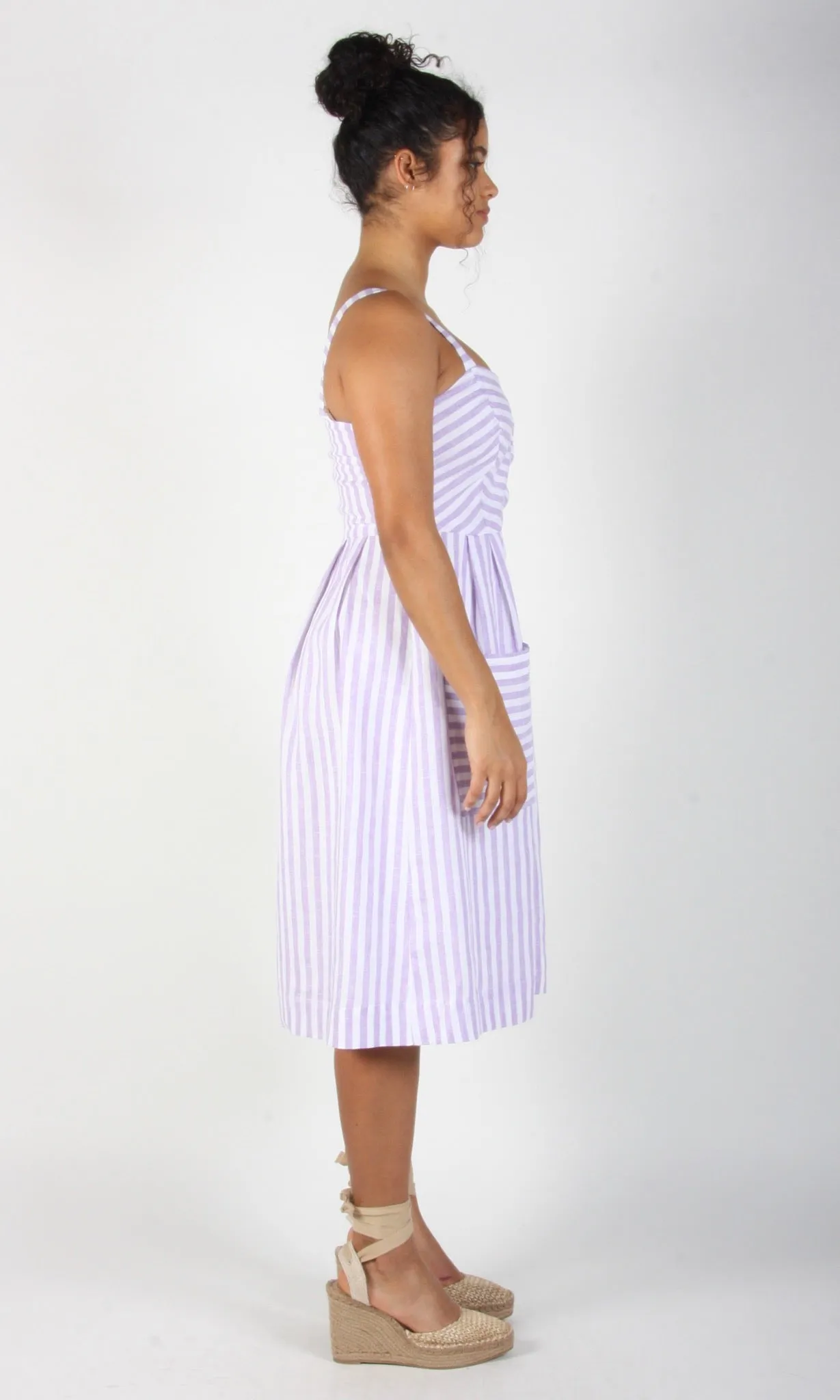 Vesper Sparrow Dress - Lavender Stripe sold by Birds of North America product image thumbnail 4