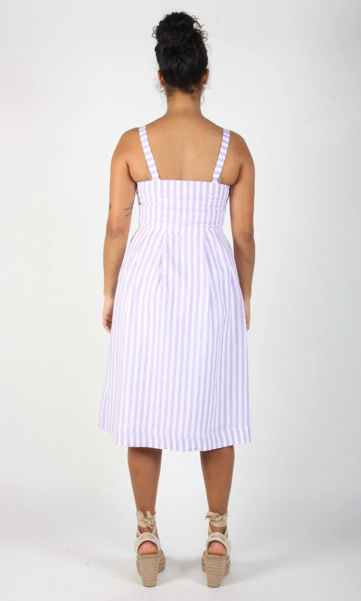 Vesper Sparrow Dress - Lavender Stripe sold by Birds of North America product image thumbnail 5
