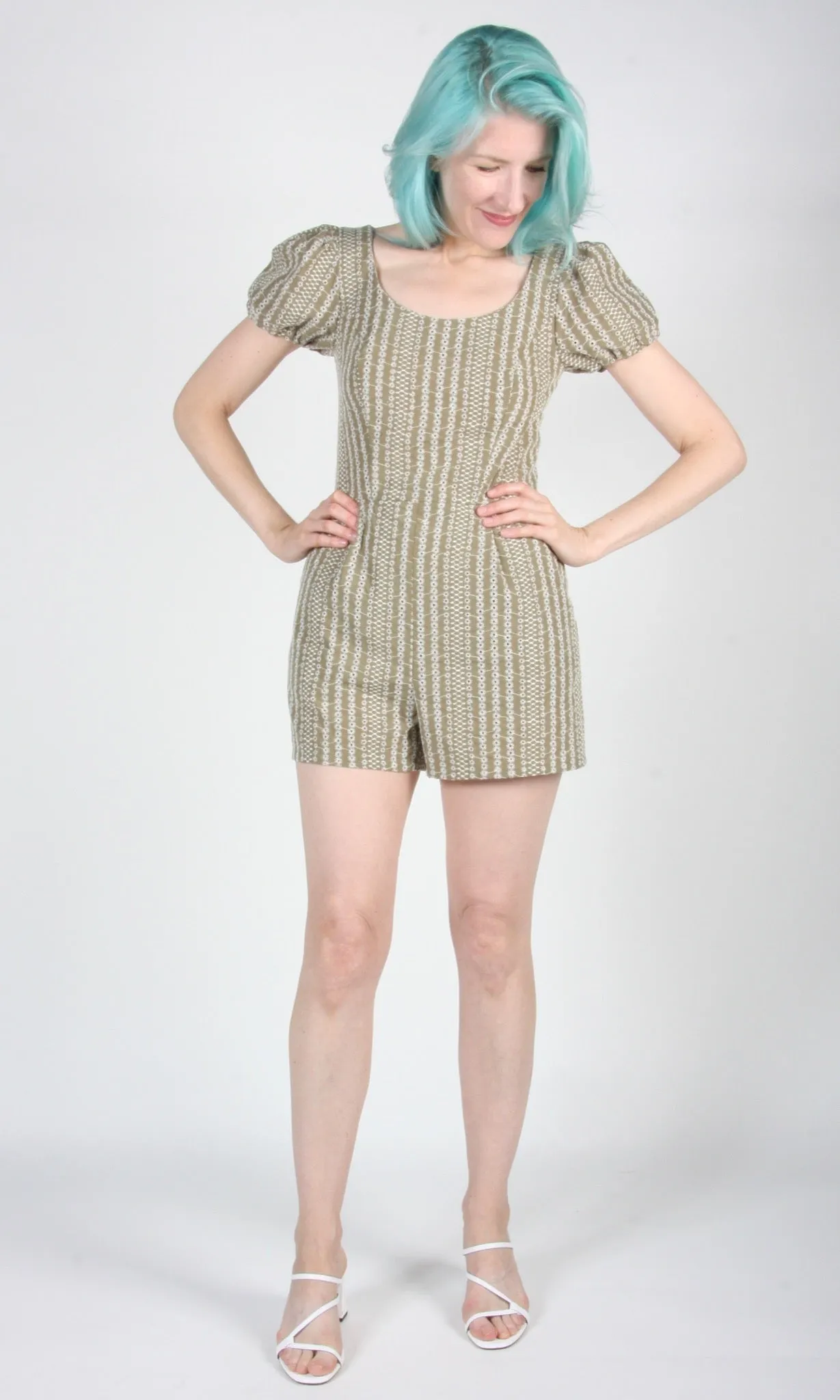 Bufflehead Romper - Sage Eyelet sold by Birds of North America product image thumbnail 2