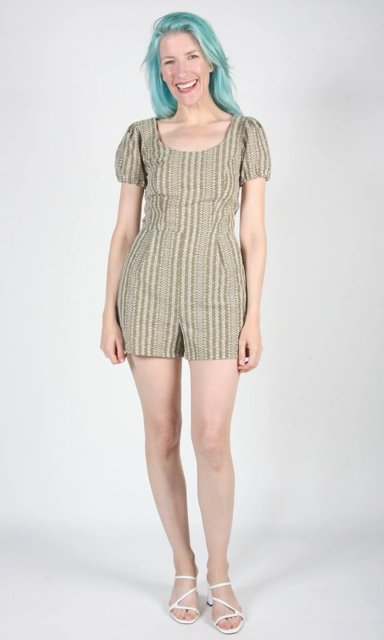 Bufflehead Romper - Sage Eyelet sold by Birds of North America product image thumbnail 4