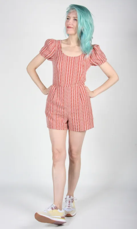 Bufflehead Romper - Cinnamon Eyelet made by Birds of North America