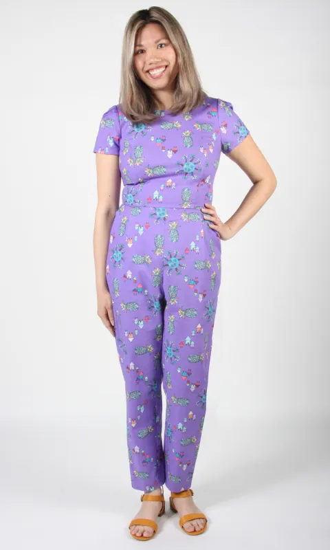 Auk Jumpsuit - Purple Pineapple Party sold by Birds of North America