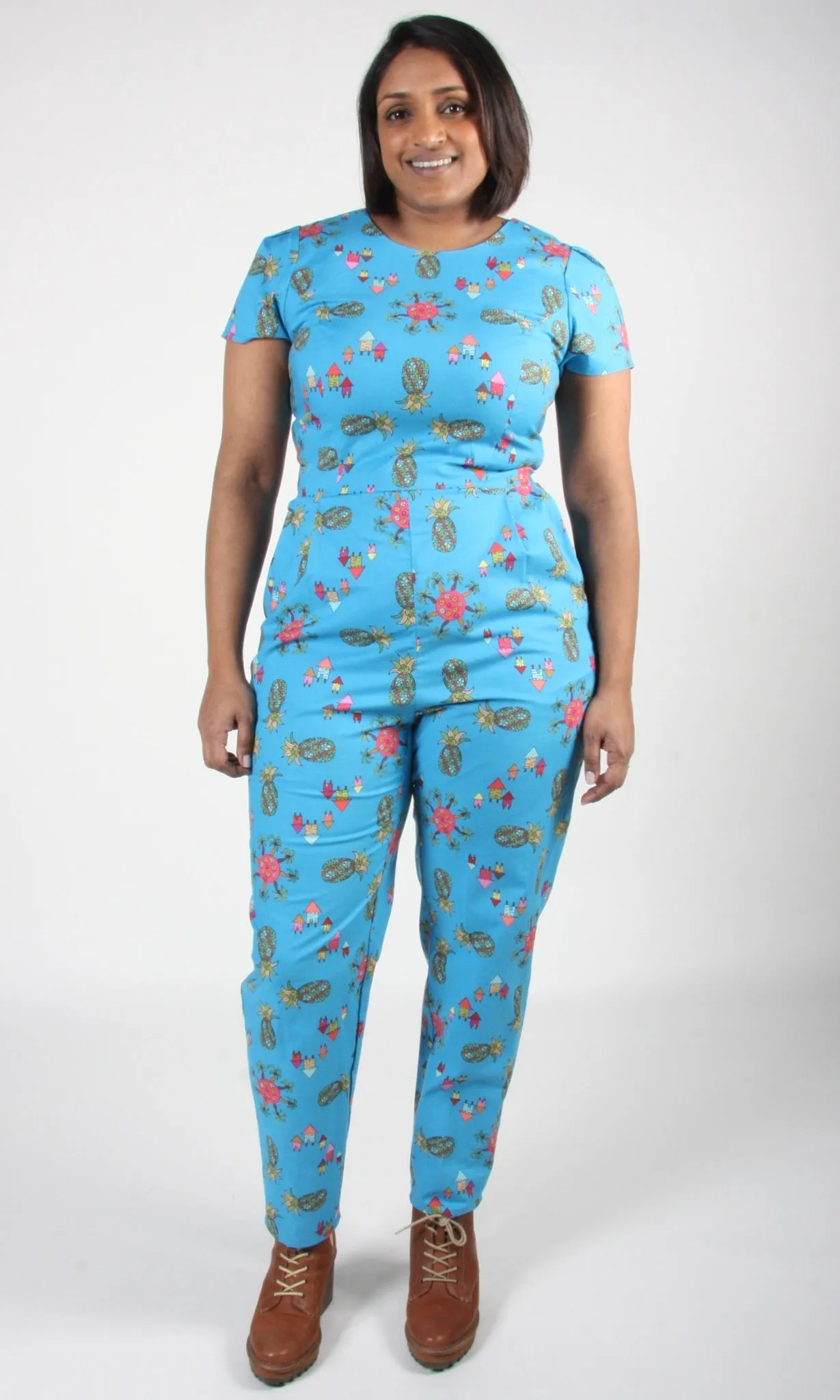 Auk Jumpsuit - Blue Pineapple Party sold by Birds of North America