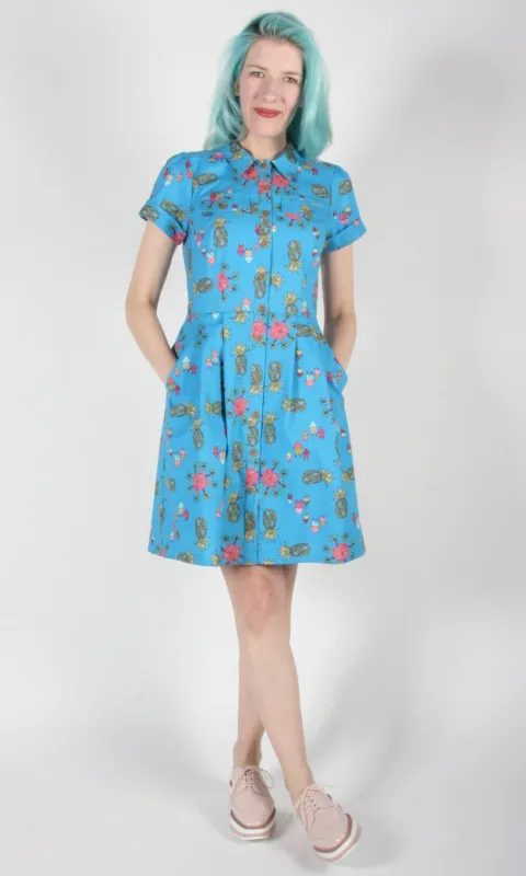 Ptarmigan Dress - Blue Pineapple Party made by Birds of North America