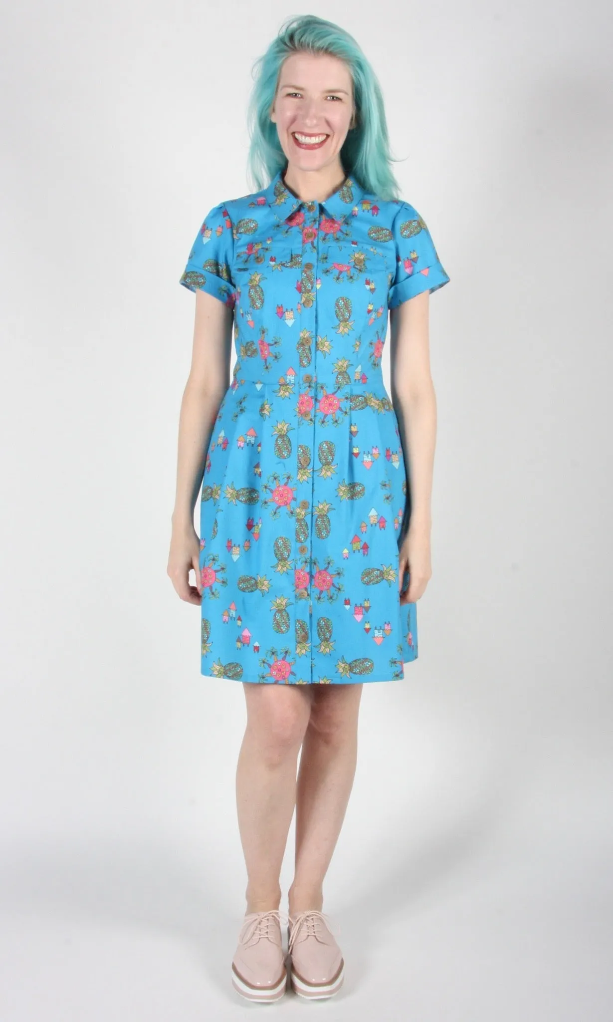 Ptarmigan Dress - Blue Pineapple Party sold by Birds of North America product image thumbnail 2