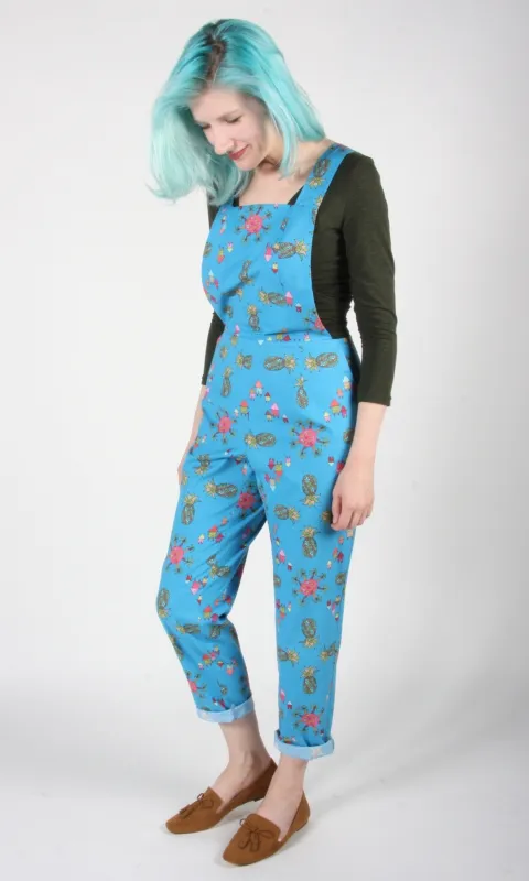 Bunting Overalls - Blue Pineapple Party made by Birds of North America