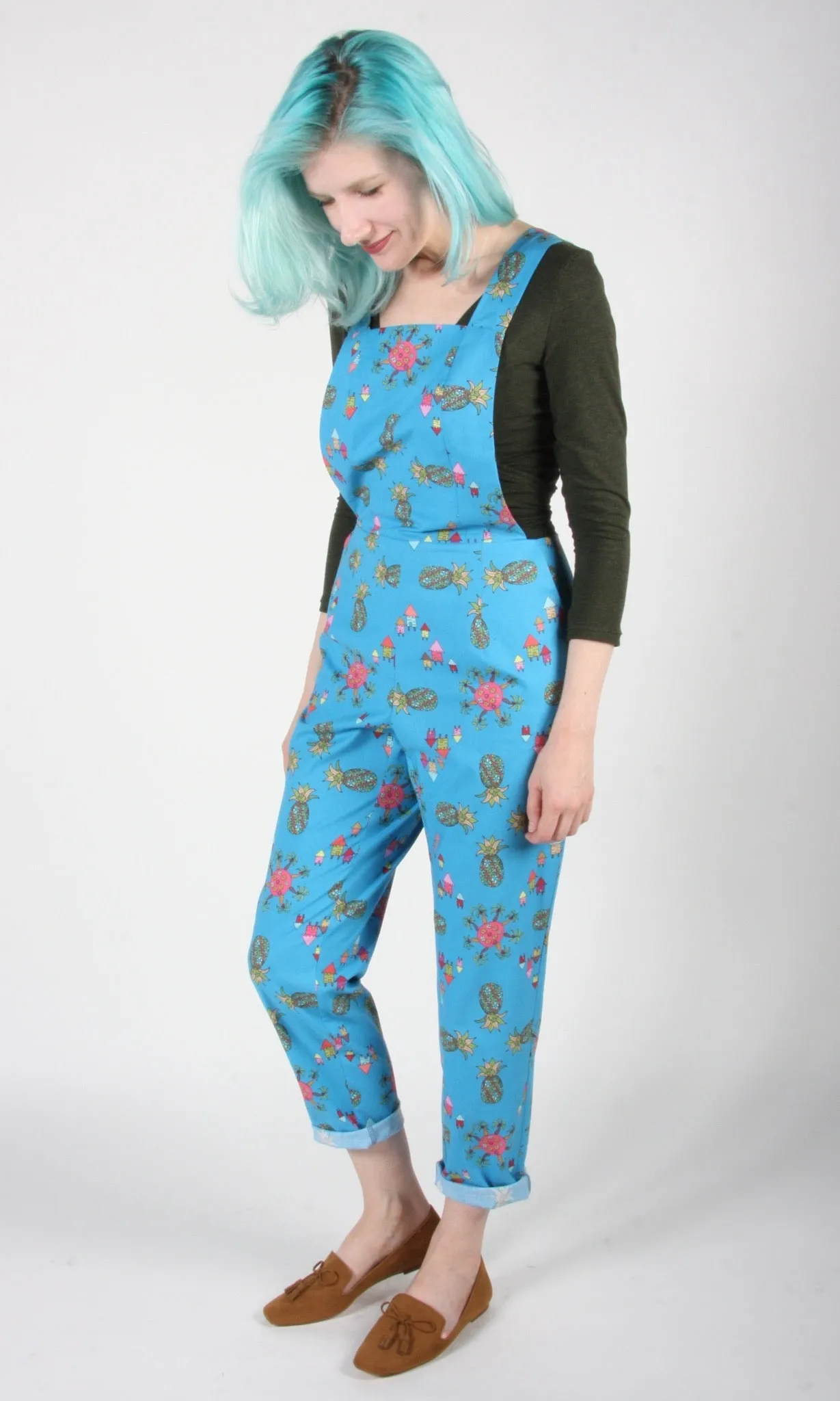 Bunting Overalls - Blue Pineapple Party sold by Birds of North America