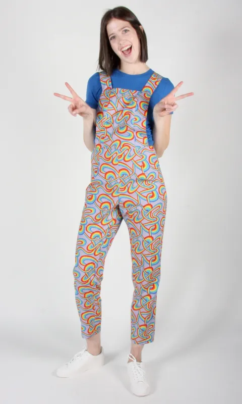 Bunting Overalls - Rainbow Tangle made by Birds of North America