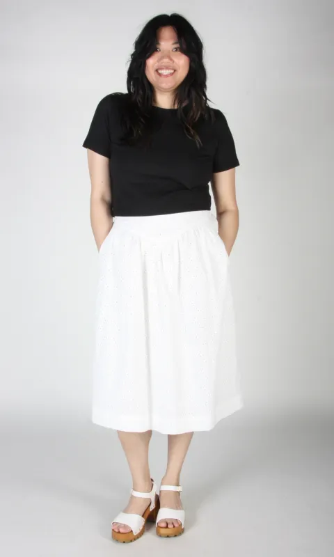 Hermit Thrush Skirt - White made by Birds of North America